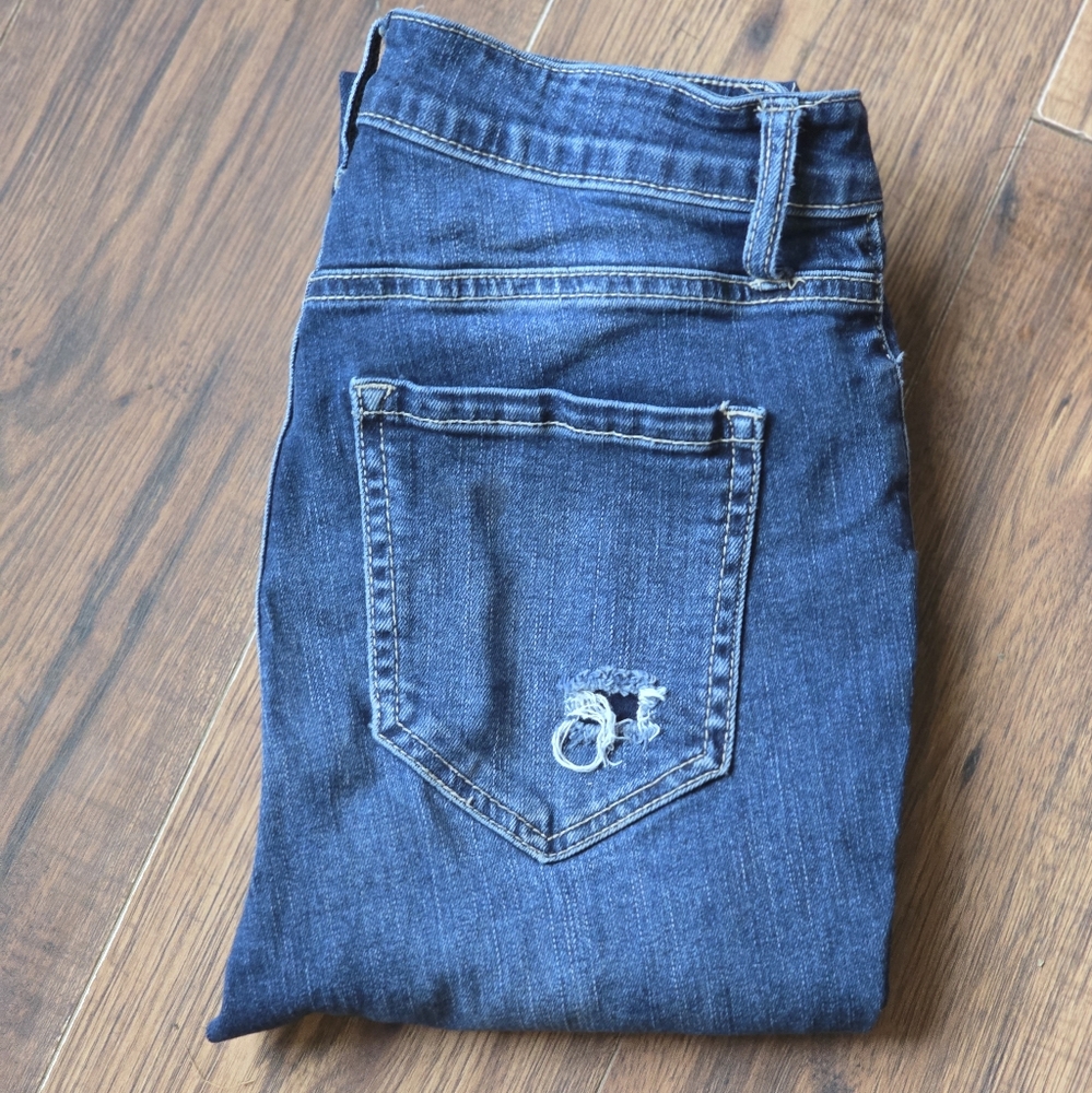 Cello Distressed  Ankle Cropped Skinny Jeans